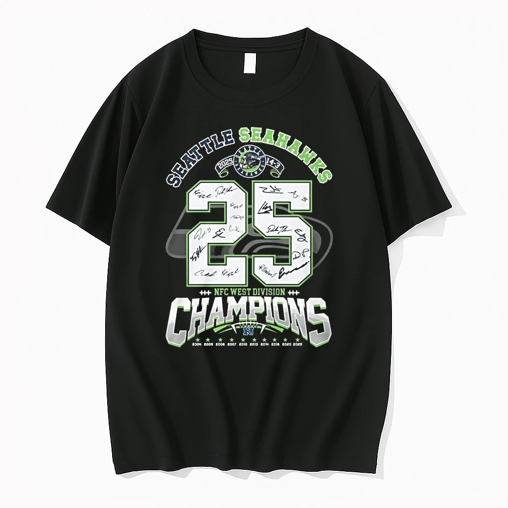 Seattle Seahawks 2025 14 3 Nfc West Division Champions 2004 2025 Signatures Shirts