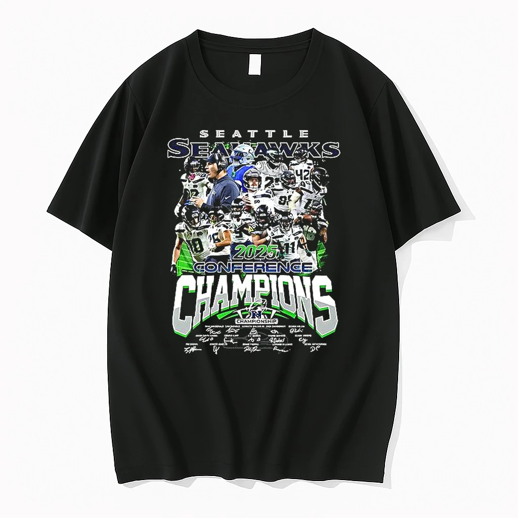 Seattle Seahawks 2025 Conference Champions Signature Woman Shirts