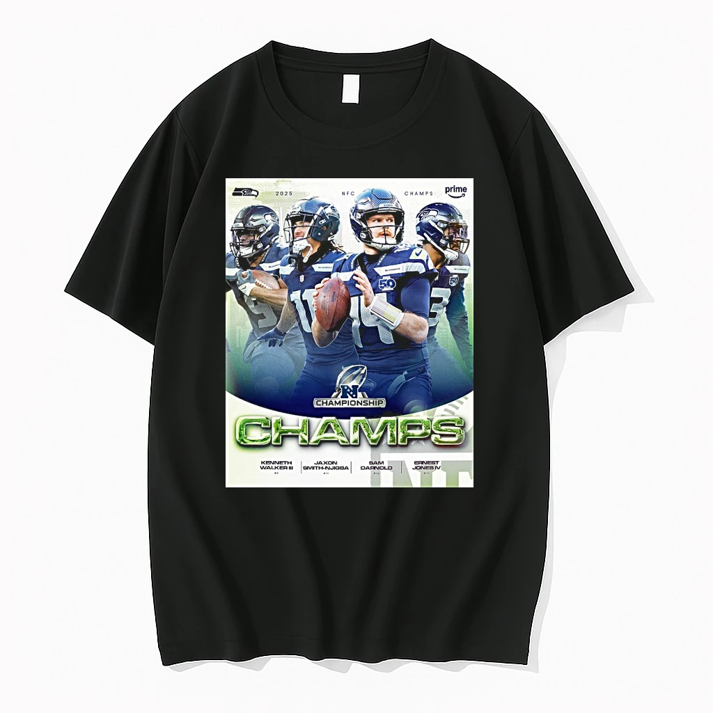 Seattle Seahawks 2025 Nfc Champs Walker Iii Smith Njigba Darnold And Jones Iv Shirts
