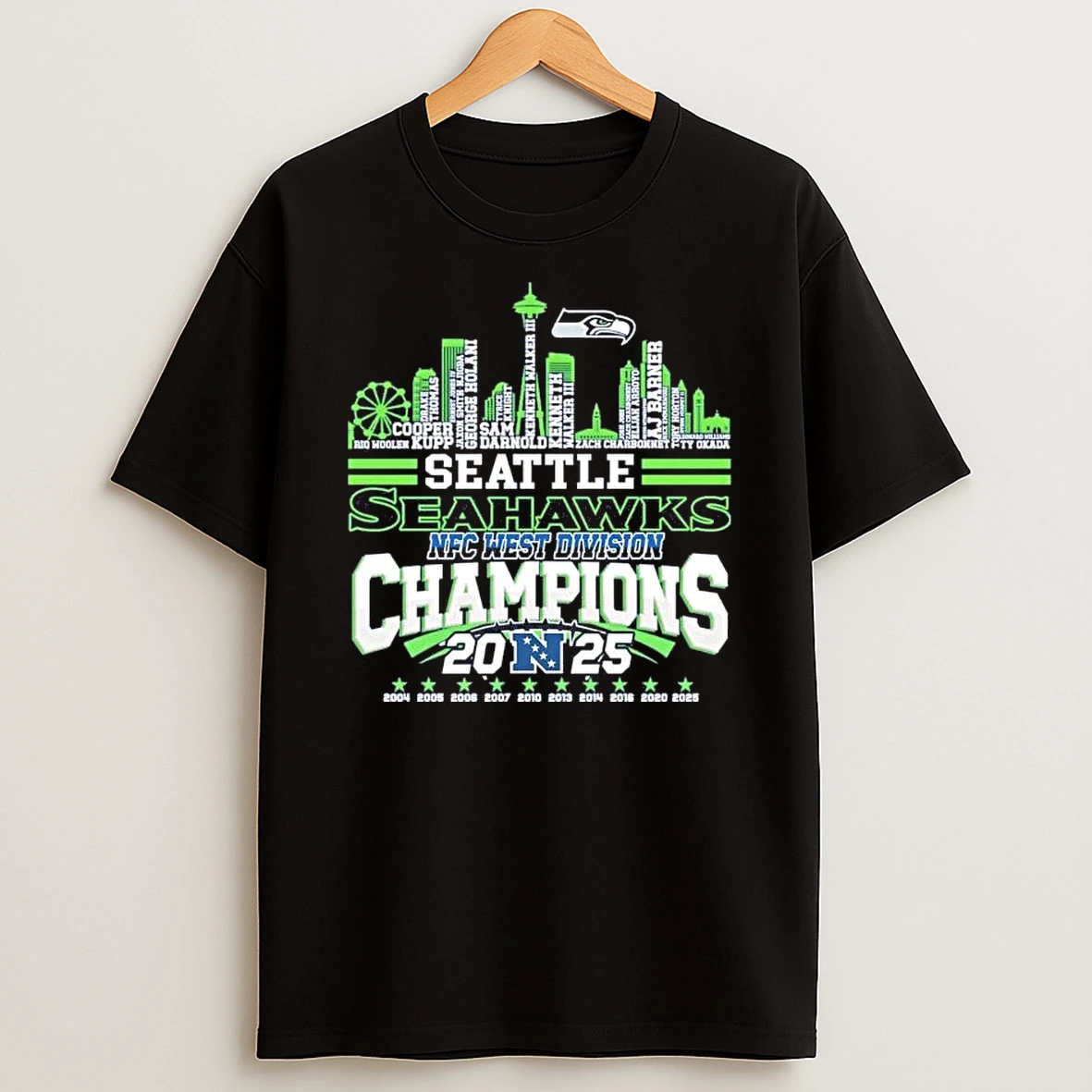 Seattle Seahawks 2025 Nfc West Division Champions Players Names Skyline Shirts