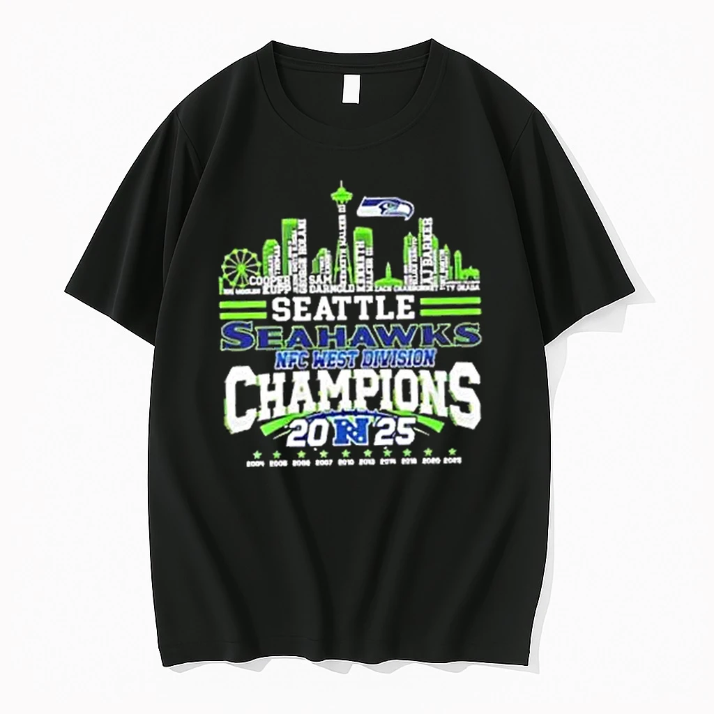 Seattle Seahawks 2025 Nfc West Division Champions City Names Shirts