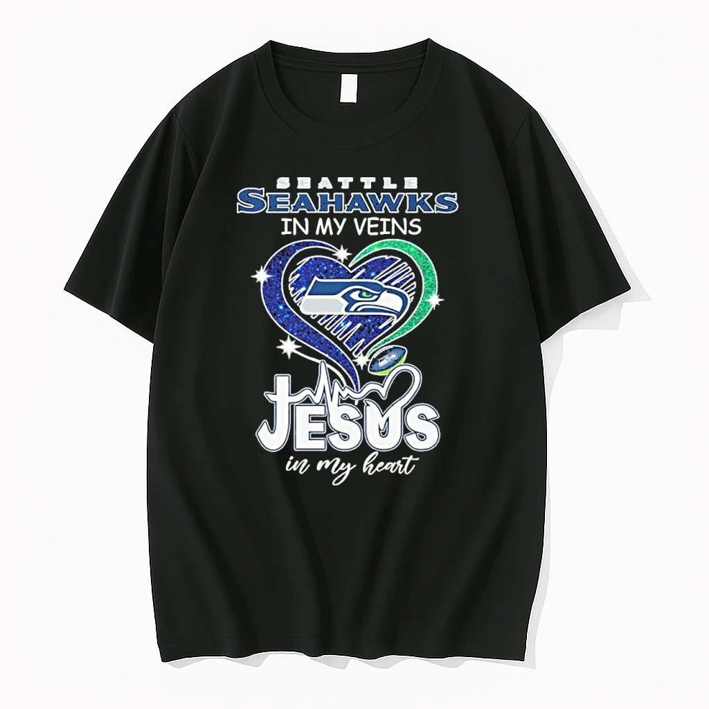 Seattle Seahawks In My Veins Jesus In My Heart 2026 Playoffs Shirts