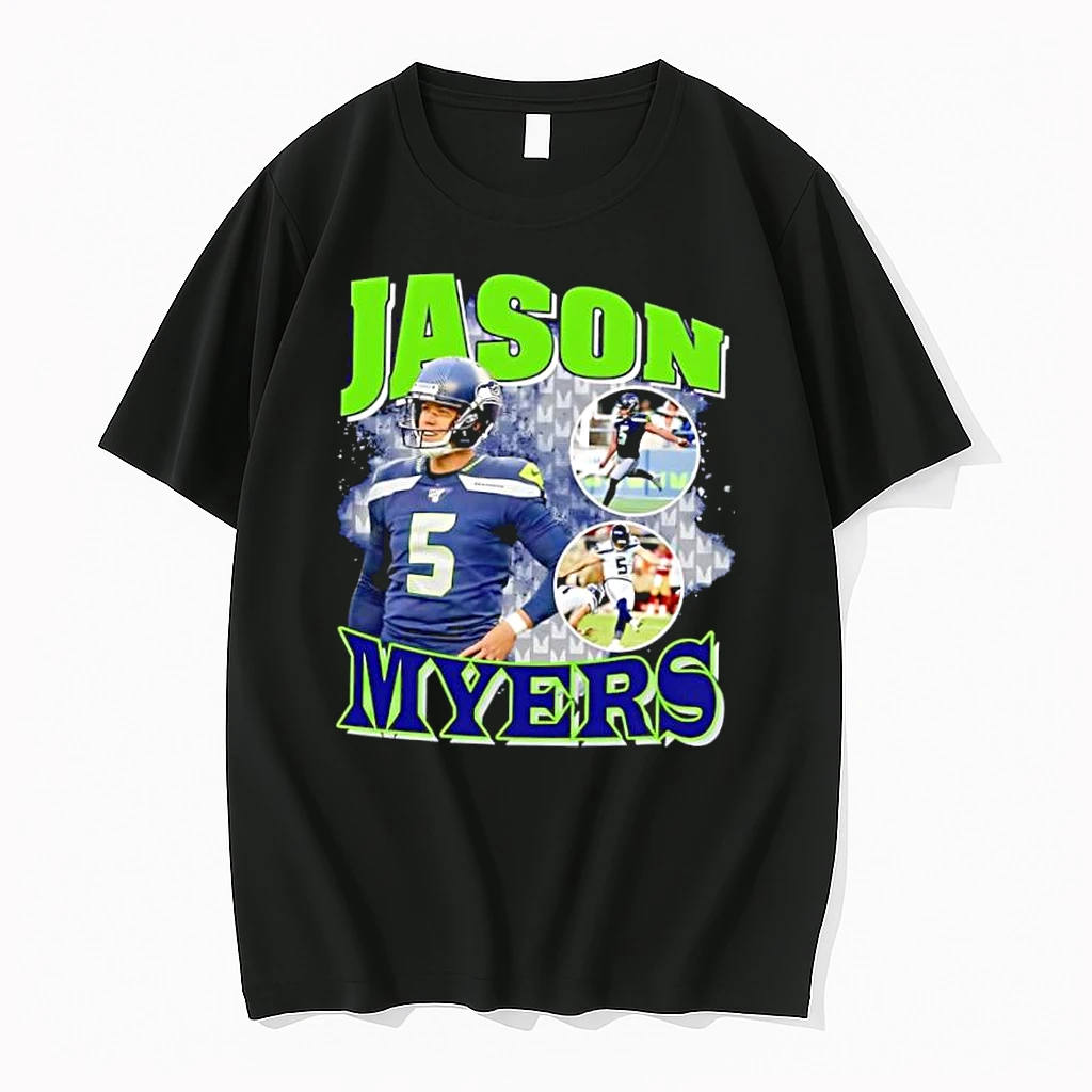 Seattle Seahawks Jason Myers Throwback Style Graphic Shirts
