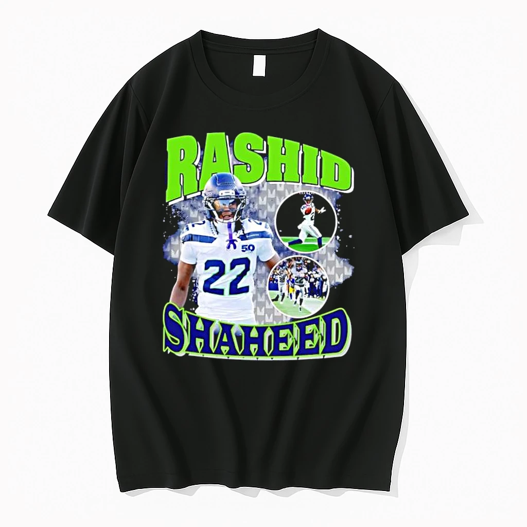Seattle Seahawks Rashid Shaheed Throwback Style Graphic Shirts