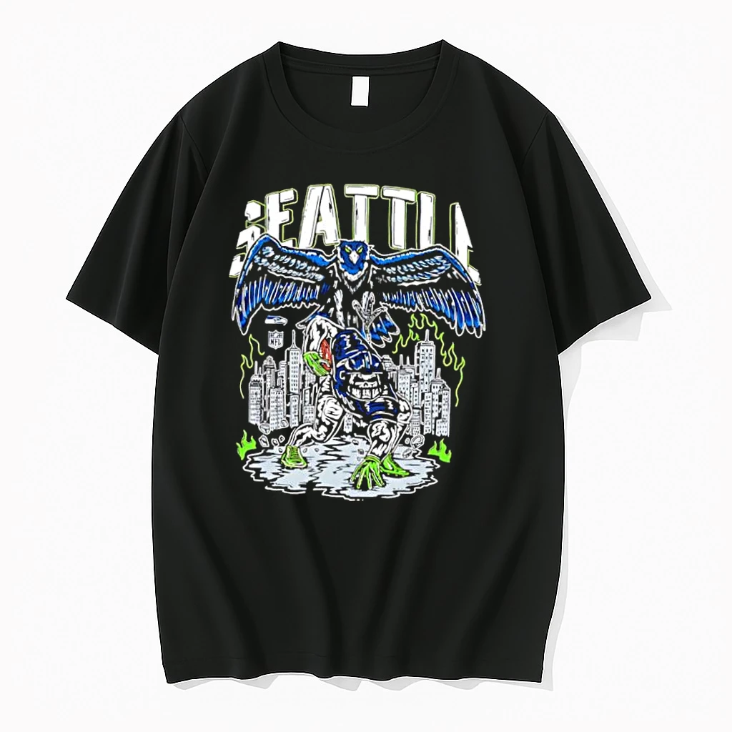 Seattle Seahawks Skyline Death Graphic Shirts