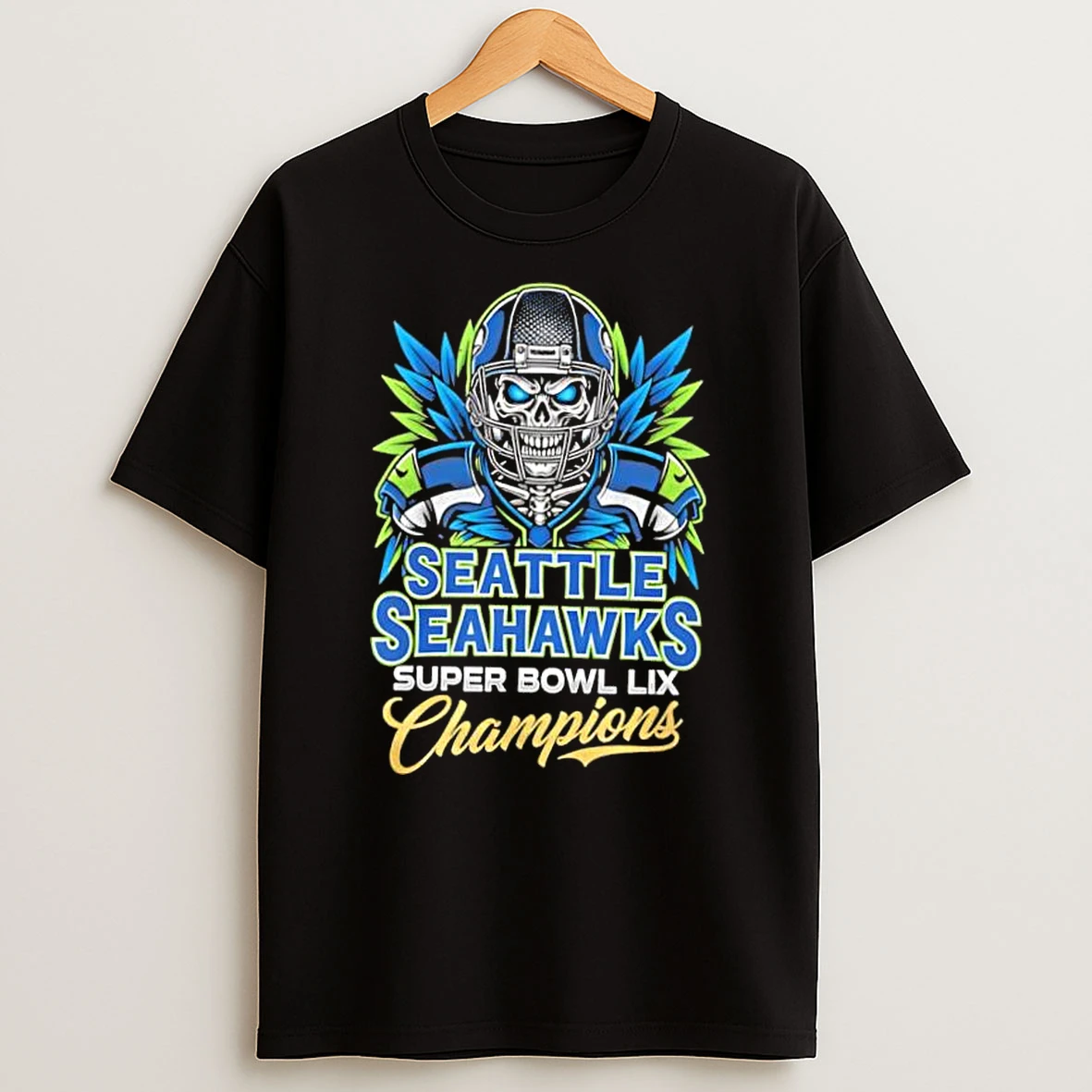 Seattle Seahawks Super Bowl Lix Champions Skeleton Shirts