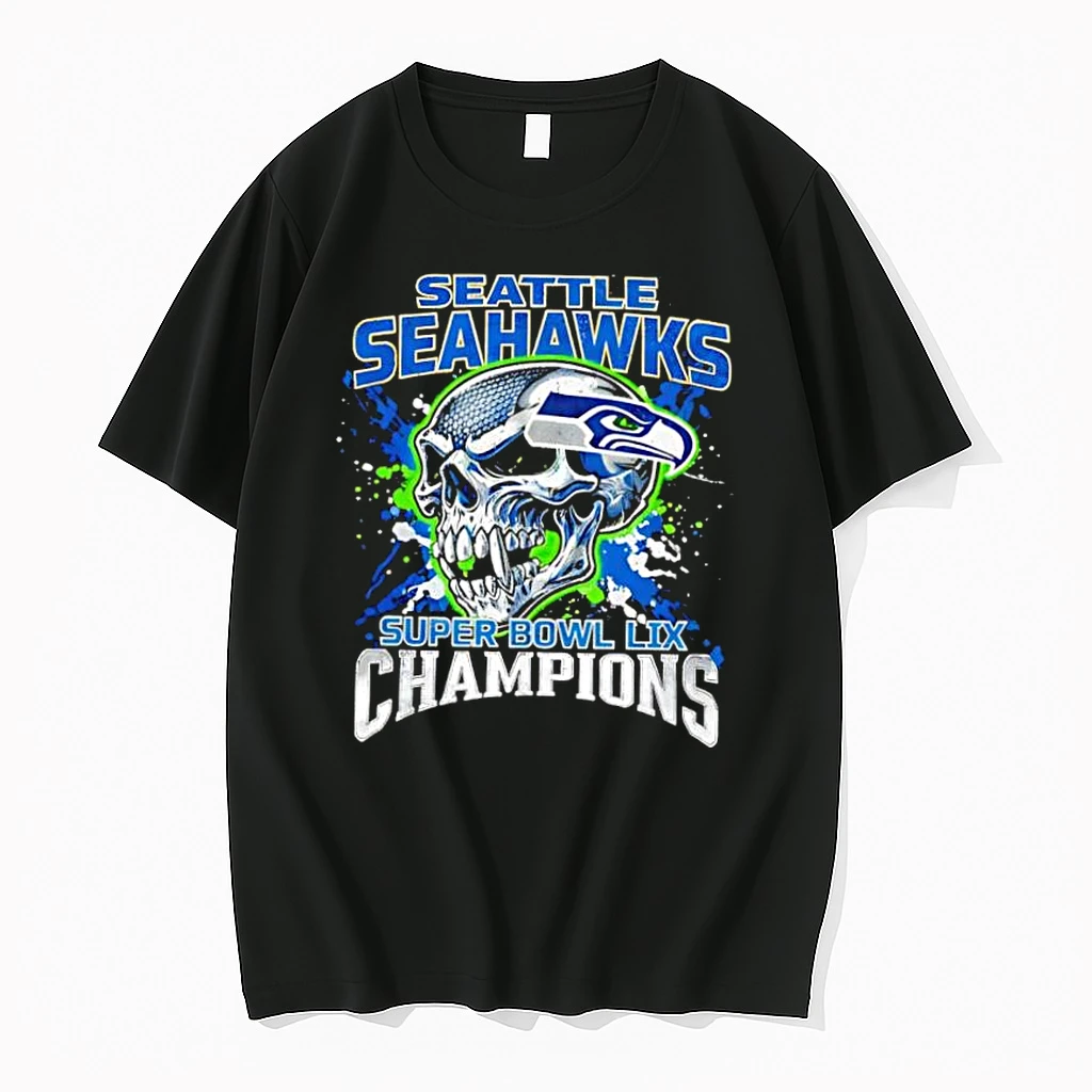 Seattle Seahawks Super Bowl Lix Champions Skull Shirts
