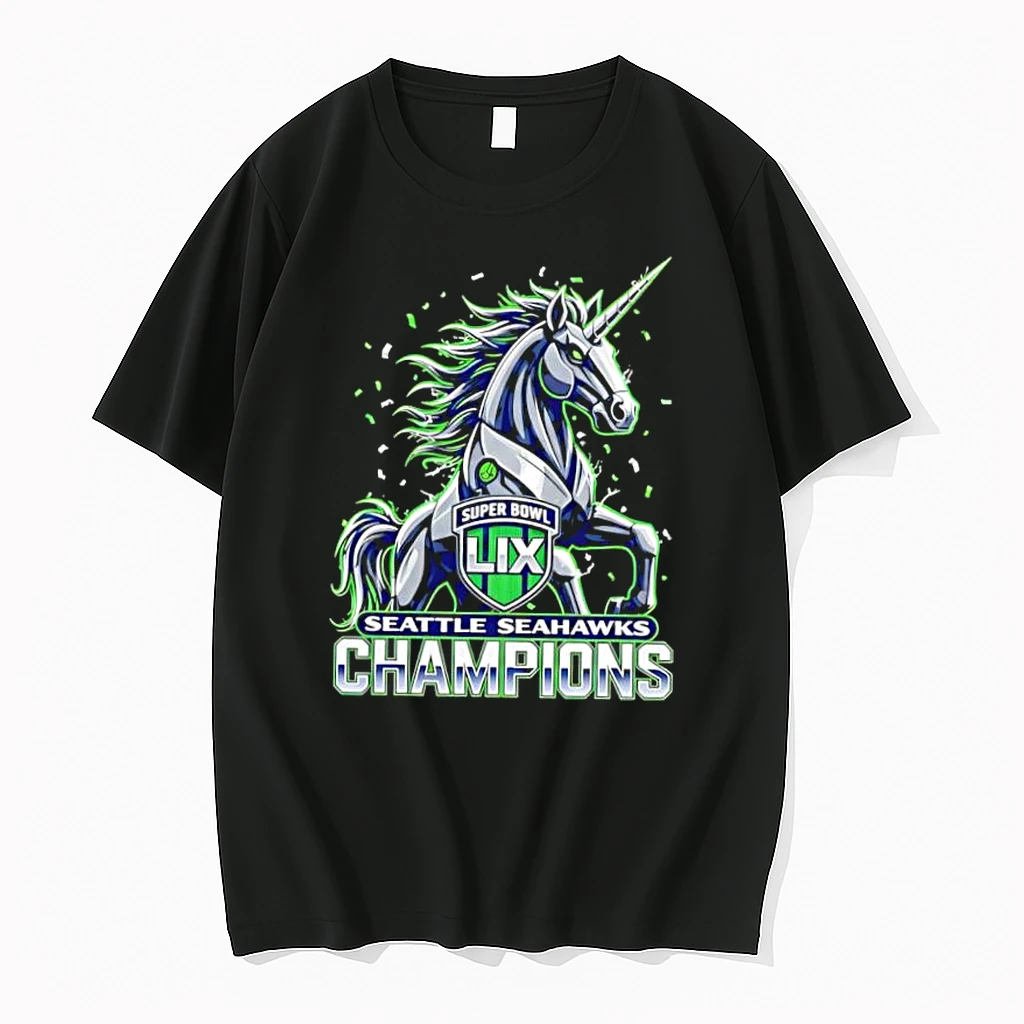 Seattle Seahawks Super Bowl Lix Champions Unicorn Shirts