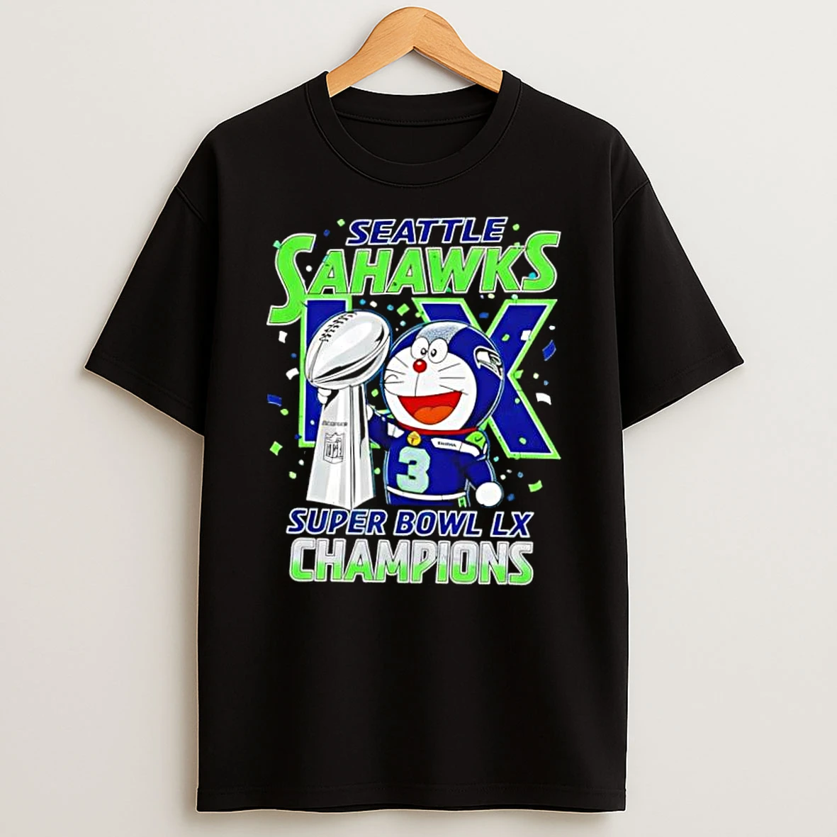 Seattle Seahawks Super Bowl Lx Champions Doremon Shirts