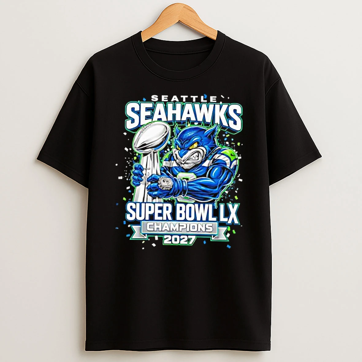 Seattle Seahawks Super Bowl Lx Champions Mascot Shirts