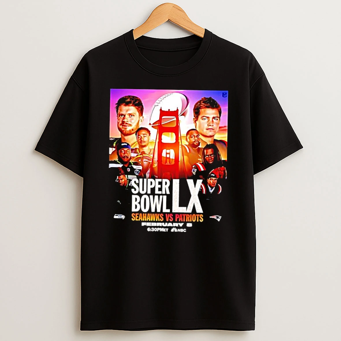 Seattle Seahawks Vs New England Patriots At Nfl Super Bowl Lx 2025 26 On February 8 2026 Shirts