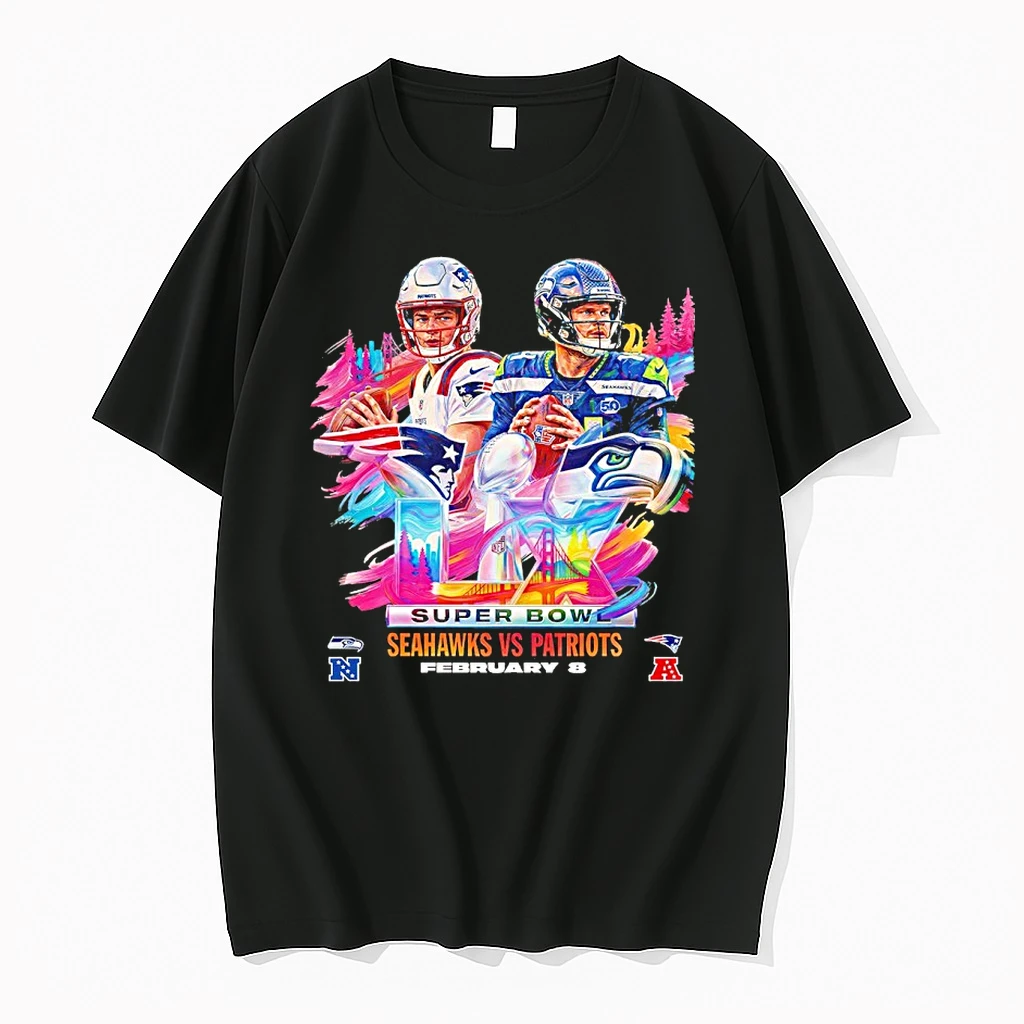 Seattle Seahawks Vs New England Patriots Super Bowl Lix Matchup Helmet Shirts