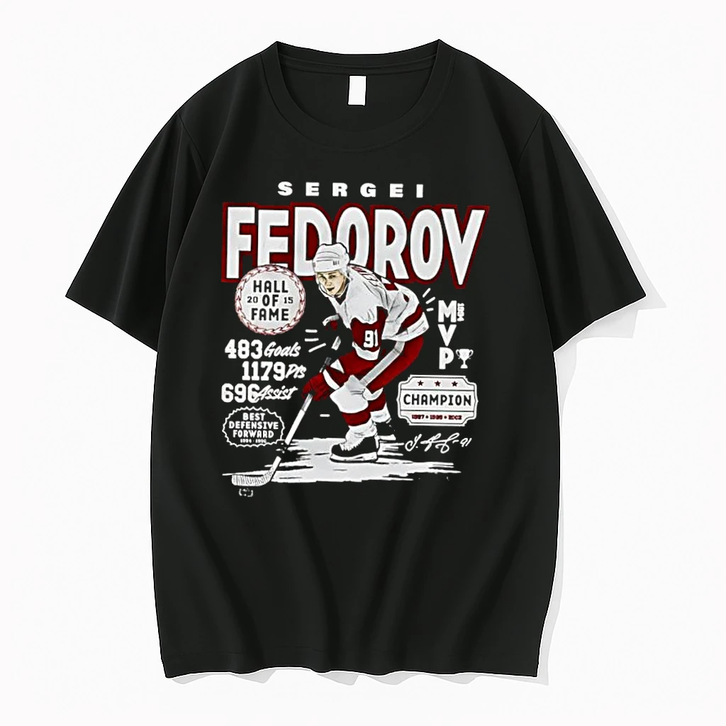 Sergei Fedorov Detroit Vintage Star Hockey Player Shirts