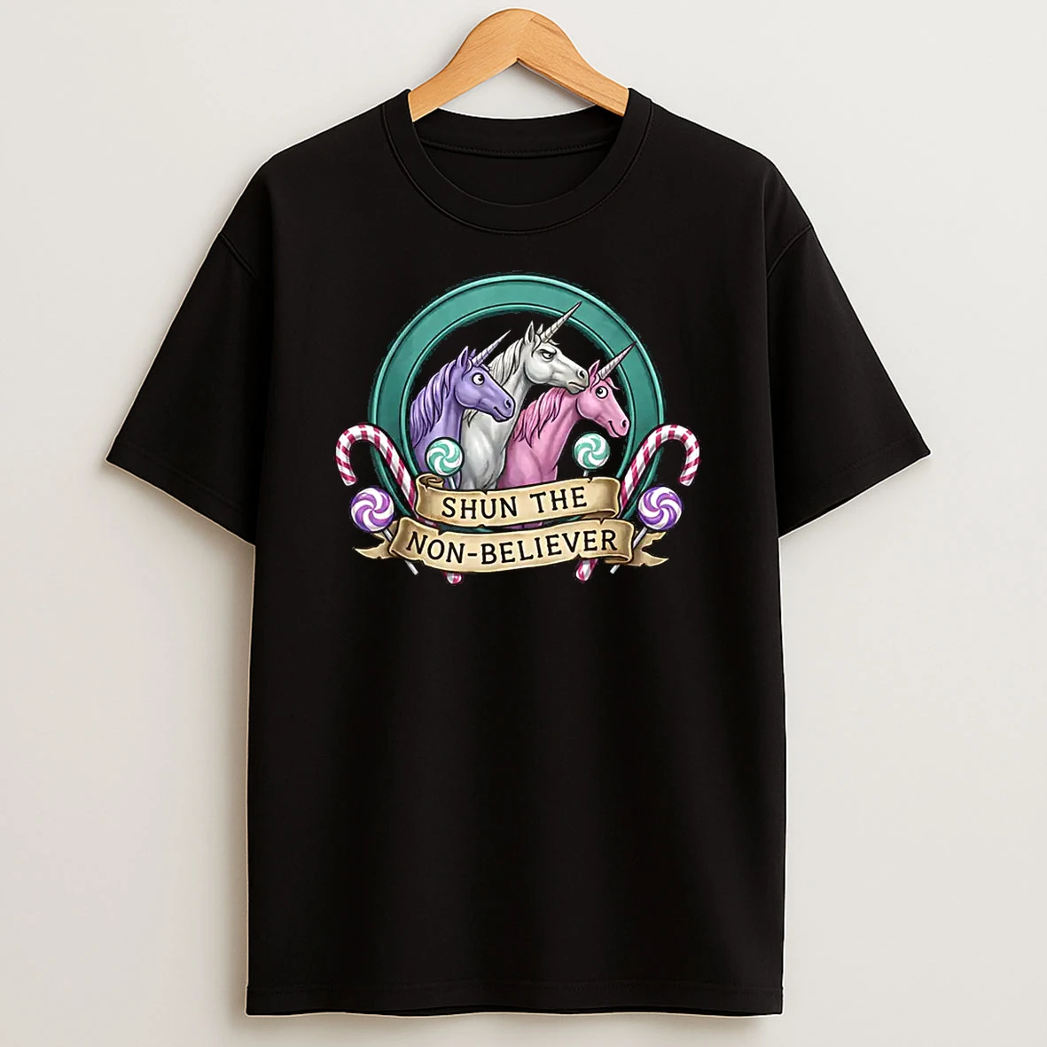 Shun The Non Believer Unicorn Meme Humor Shirts
