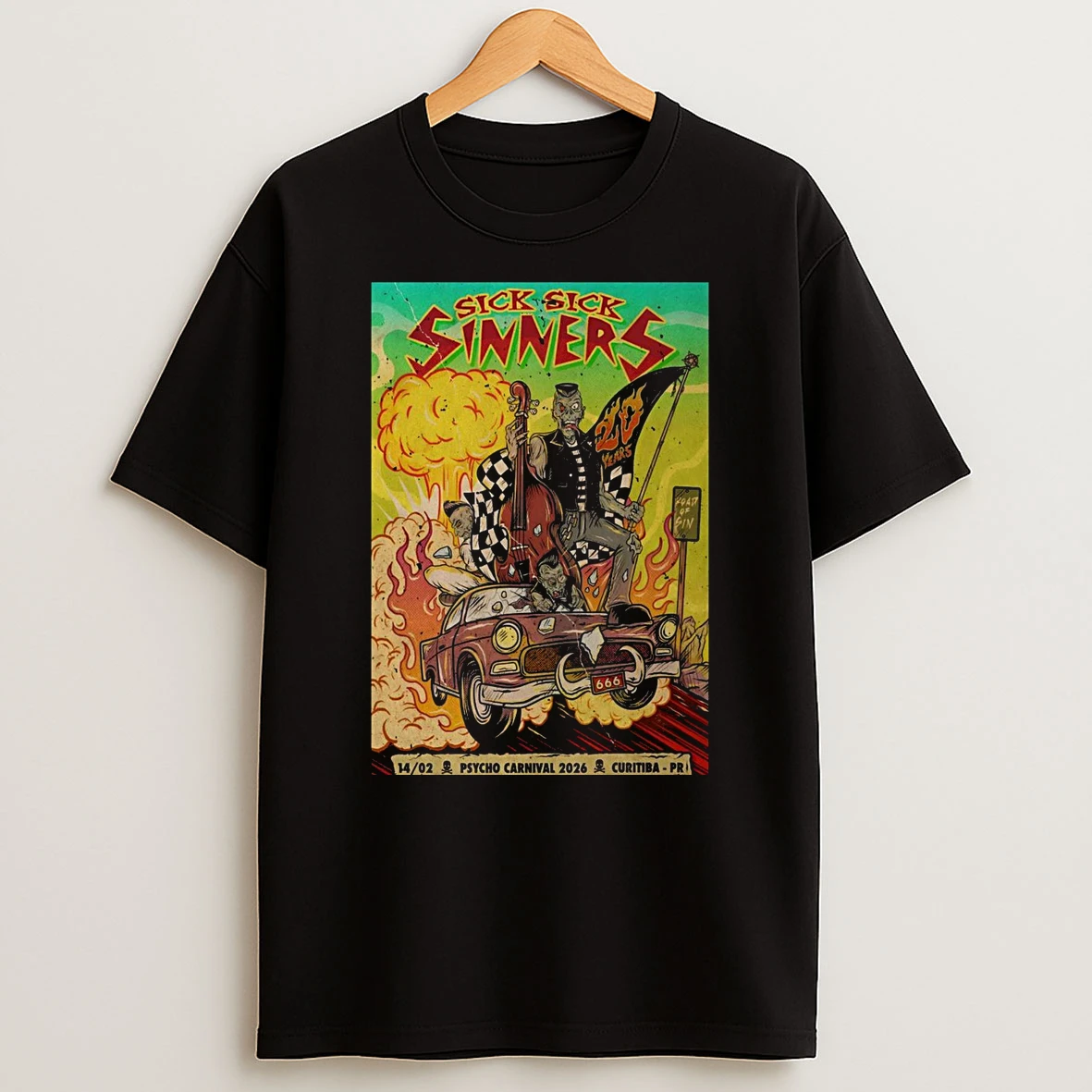 Sick Sick Sinners February 14 2026 Psycho Carnival Curitiba Pr Shirts