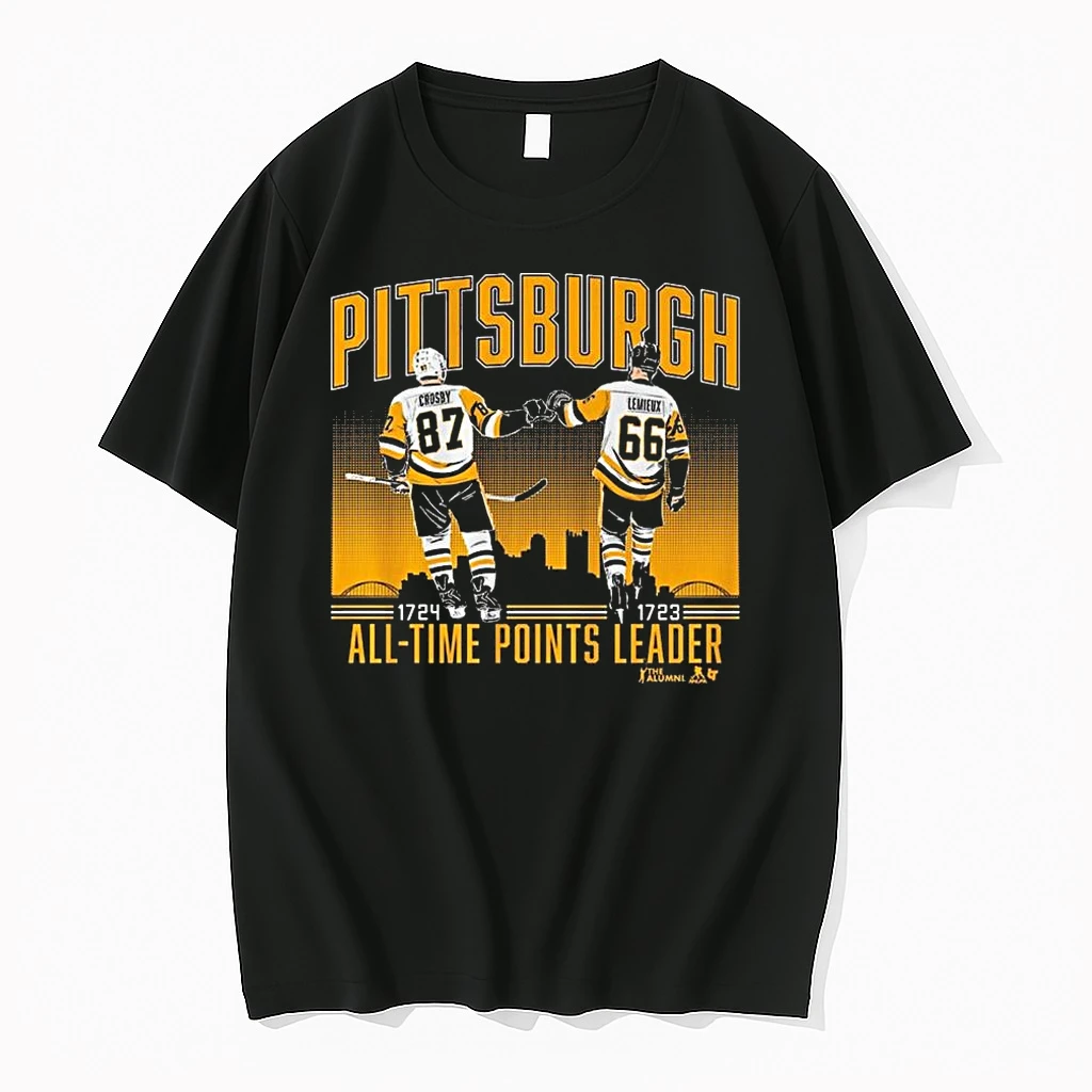 Sidney Crosby And Mario Lemieux Pittsburgh All Time Points Leader Shirts