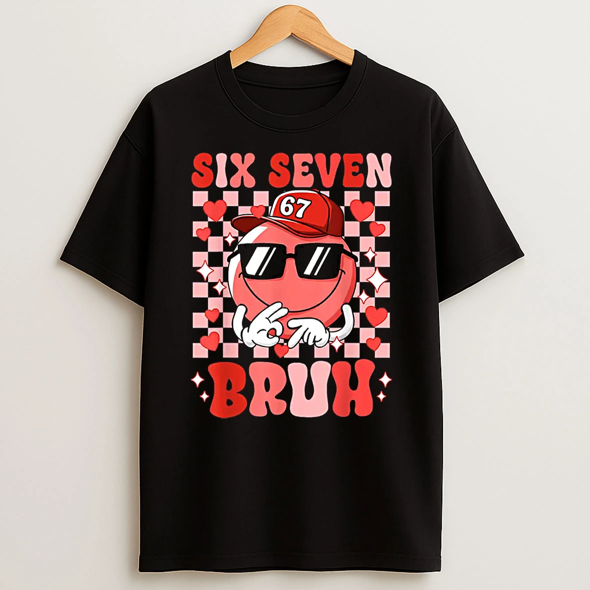 Six Seven Bruh 67 Meme Smile Face Valentines Day Shirts
