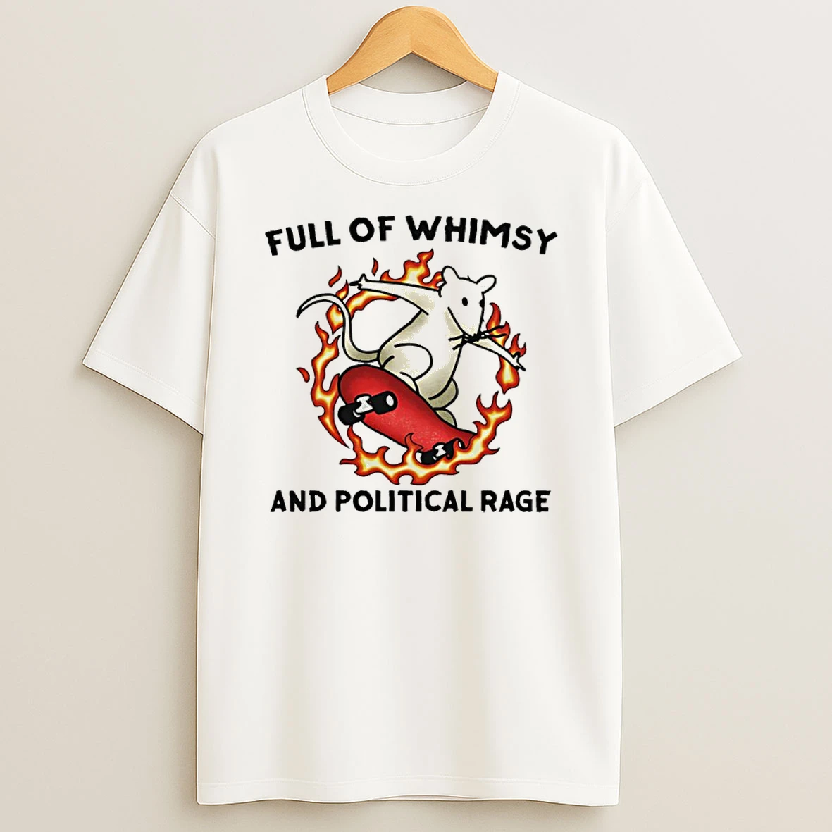 Skateboarding Rat Full Of Whimsy And Political Rage Shirts