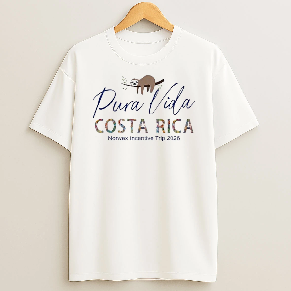 Sloth Pura Vida Costa Rica Norwex Incentive Trip 2026 Shirts