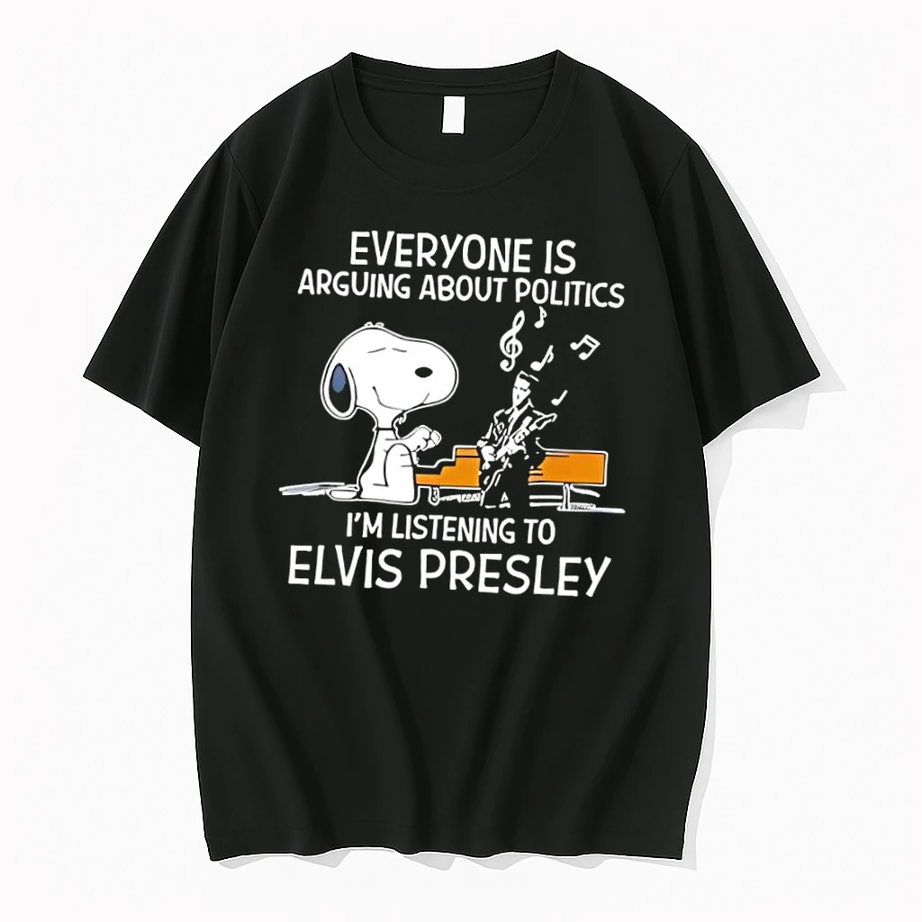 Snoopy Everyone Is Arguing About Politics Im Listening To Elvis Presley Shirts