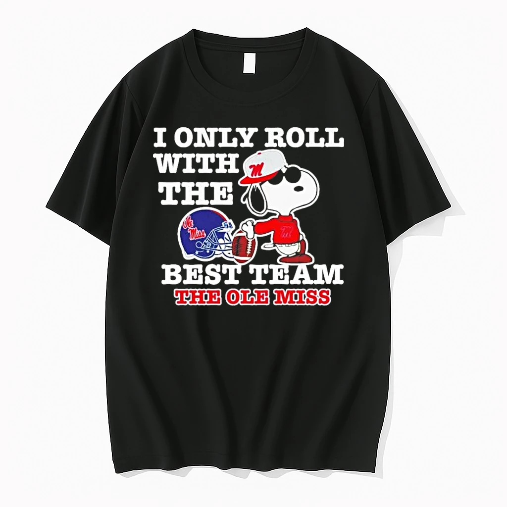 Snoopy I Only Roll With The Best Team The Ole Miss Rebels Shirts