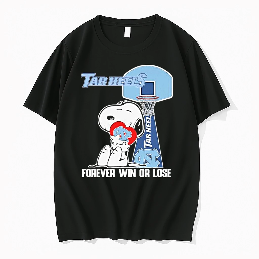 Snoopy Love Unc Tar Heels Forever Win Or Lose Shirts
