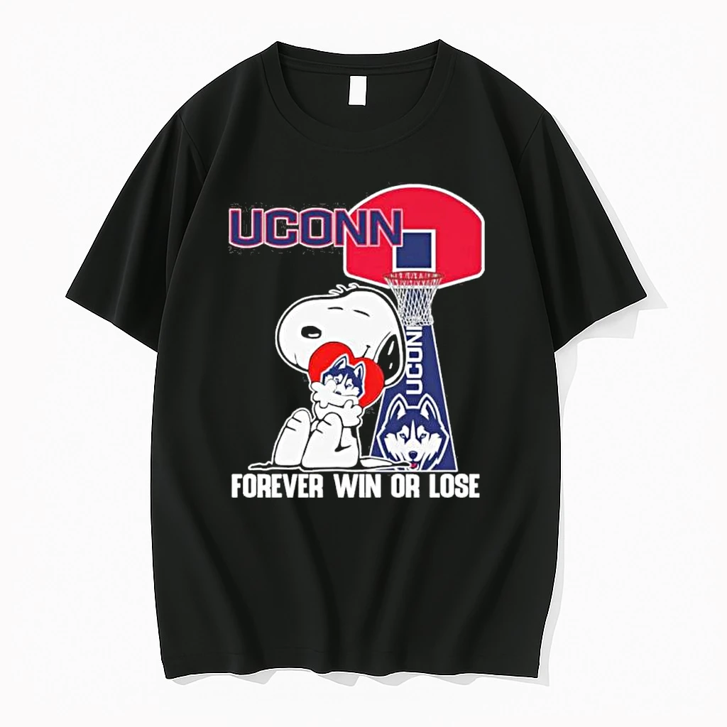 Snoopy Love Uconn Huskies Forever Win Or Lose Shirts