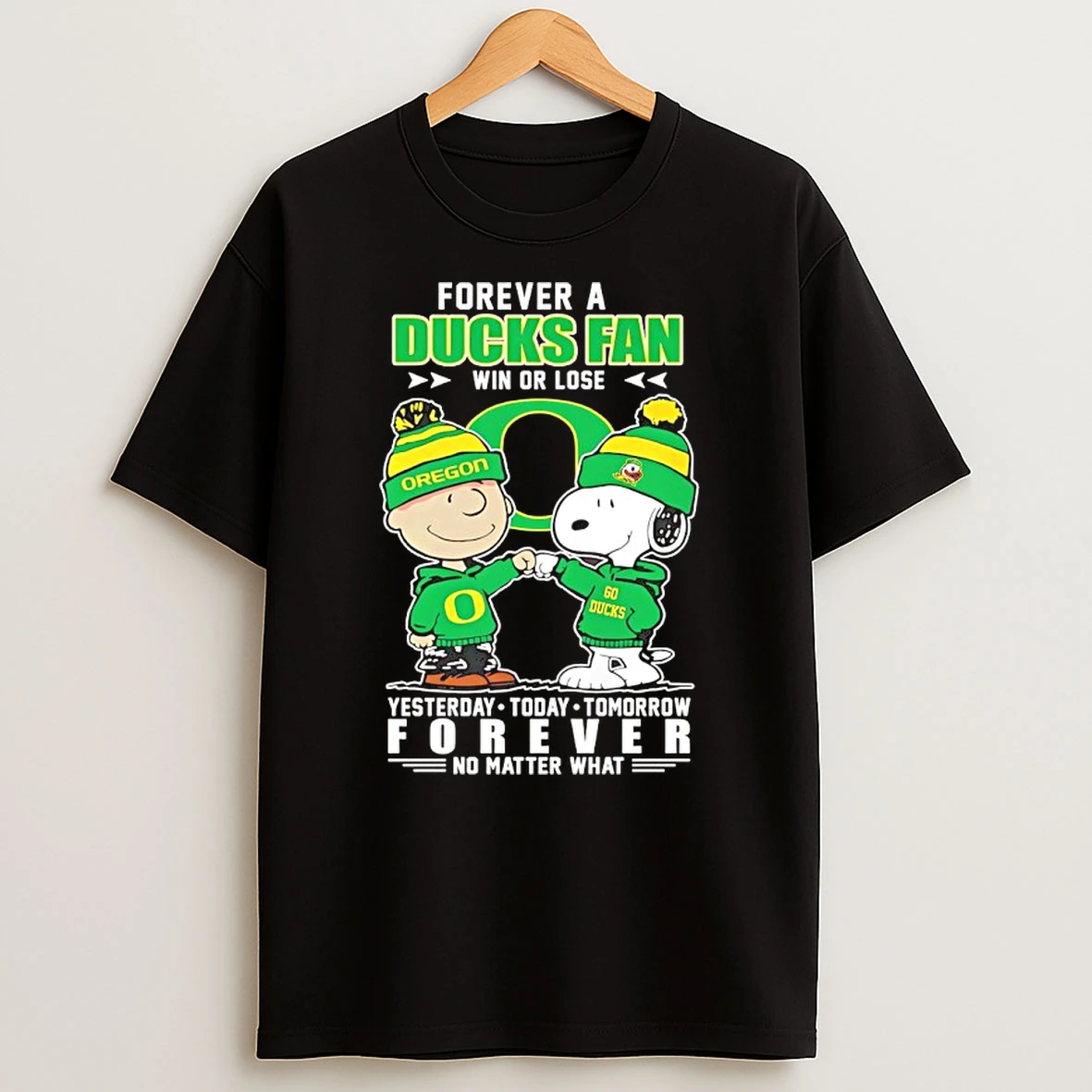 Snoopy And Charlie Brown Forever A Oregon Ducks Fan Win Or Lose Yesterday Today Tomorrow Shirts