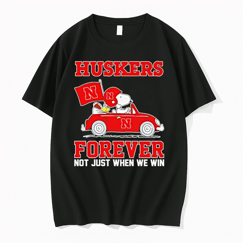 Snoopy And Woodstock Huskers Forever Not Just When We Win Shirts