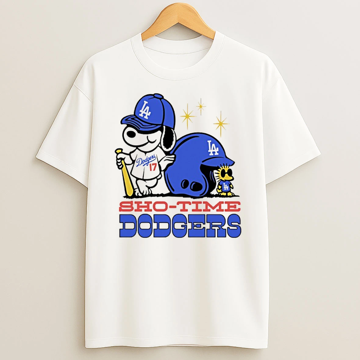Snoopy And Woodstock Sho Time Dodgers Shirts