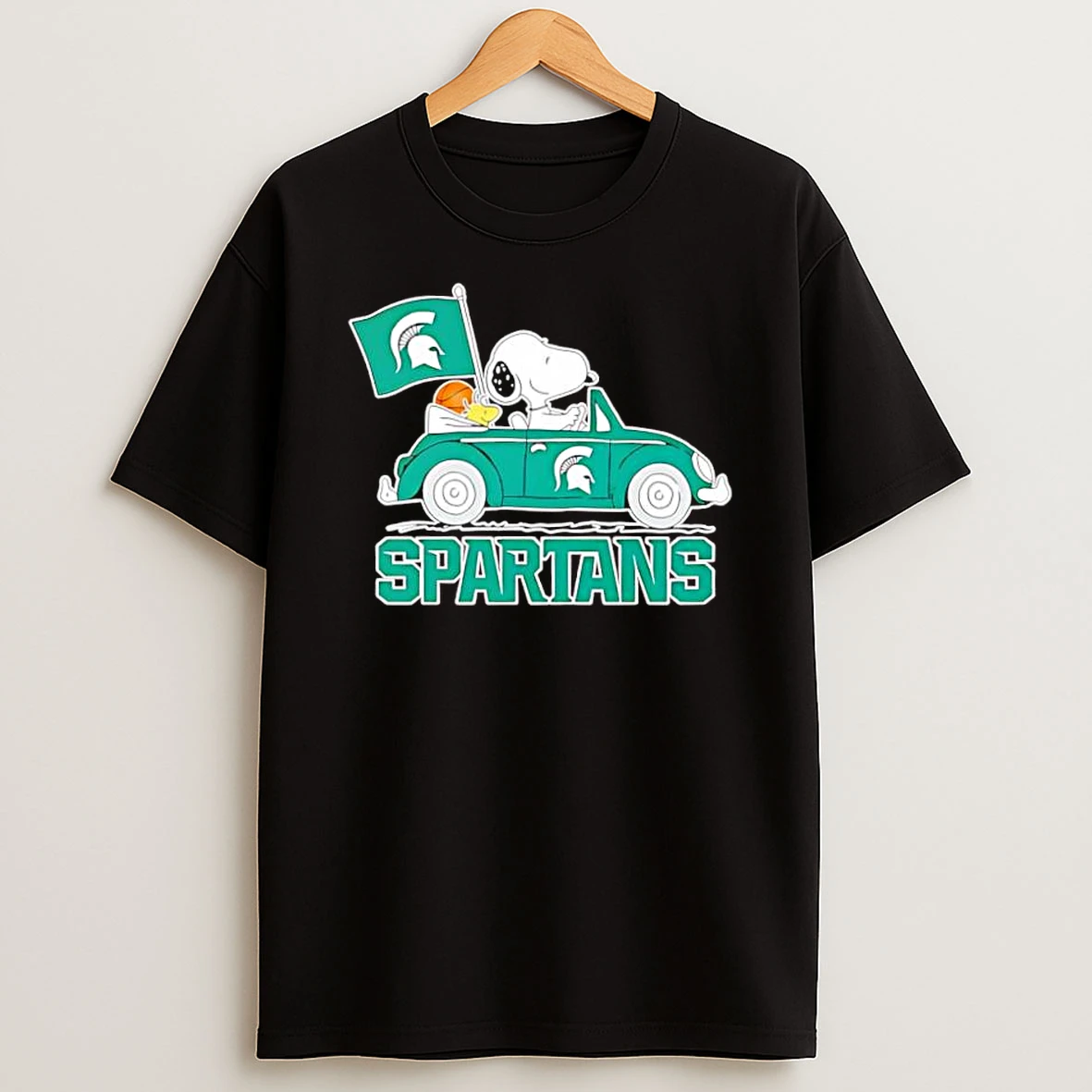 Snoopy And Woodstock Driving Car Michigan State Spartans Shirts