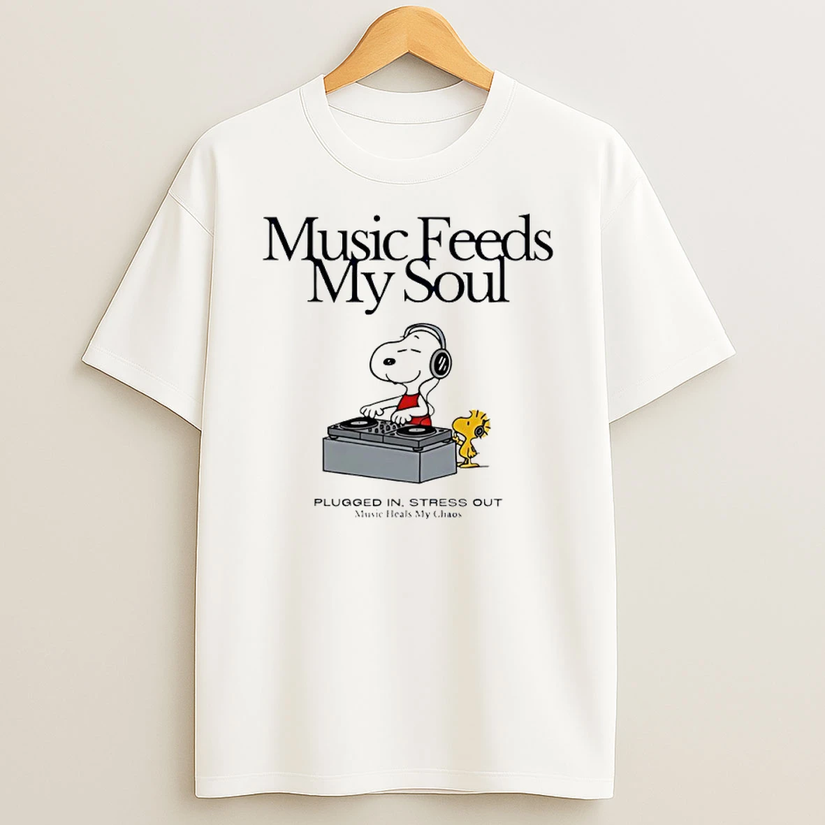 Snoopy And Woodstock Music Feeds My Soul Shirts