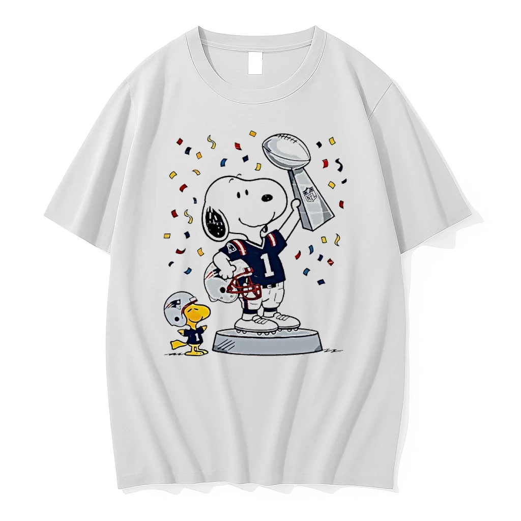 Snoopy And Woodstock X New England Patriots Nfl Super Bowl 2026 Trophy Shirts