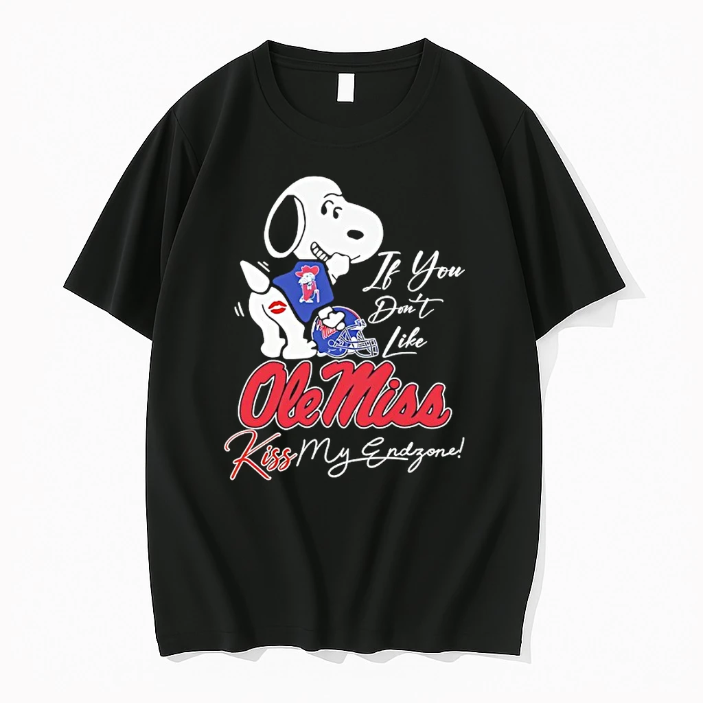 Snoopy If You Dont Like Ole Miss Rebels Kiss My Endzone Shirts