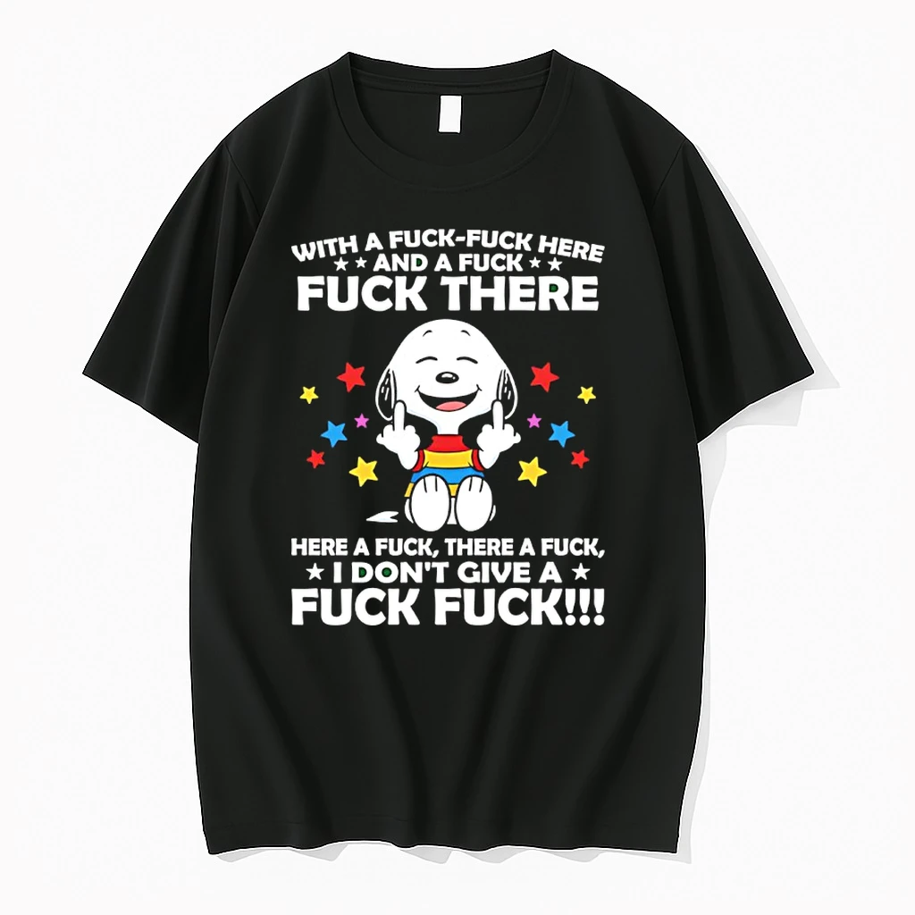 Snoopy Middle Finger With A Fuck Fuck Here And A Fuck Shirts