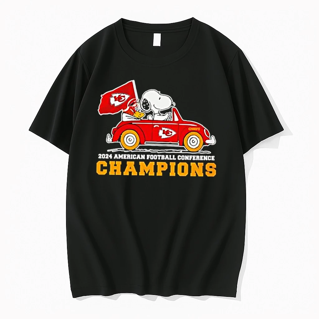 Snoopy X Kansas City Chiefs 2025 American Football Conference Champions Shirts