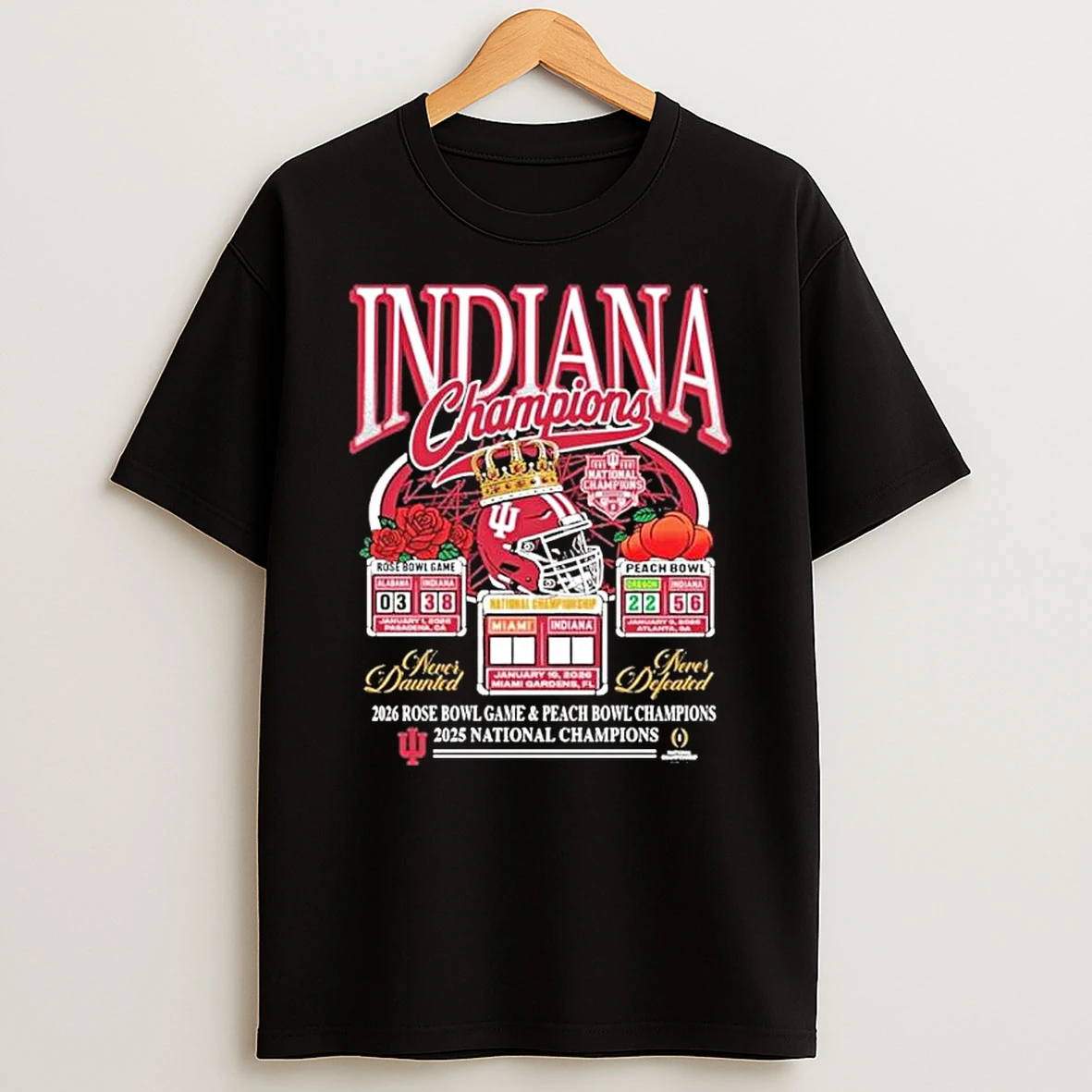 Something Inked Indiana Hoosiers 2025 College Football National Champions 3 Wins Shirts