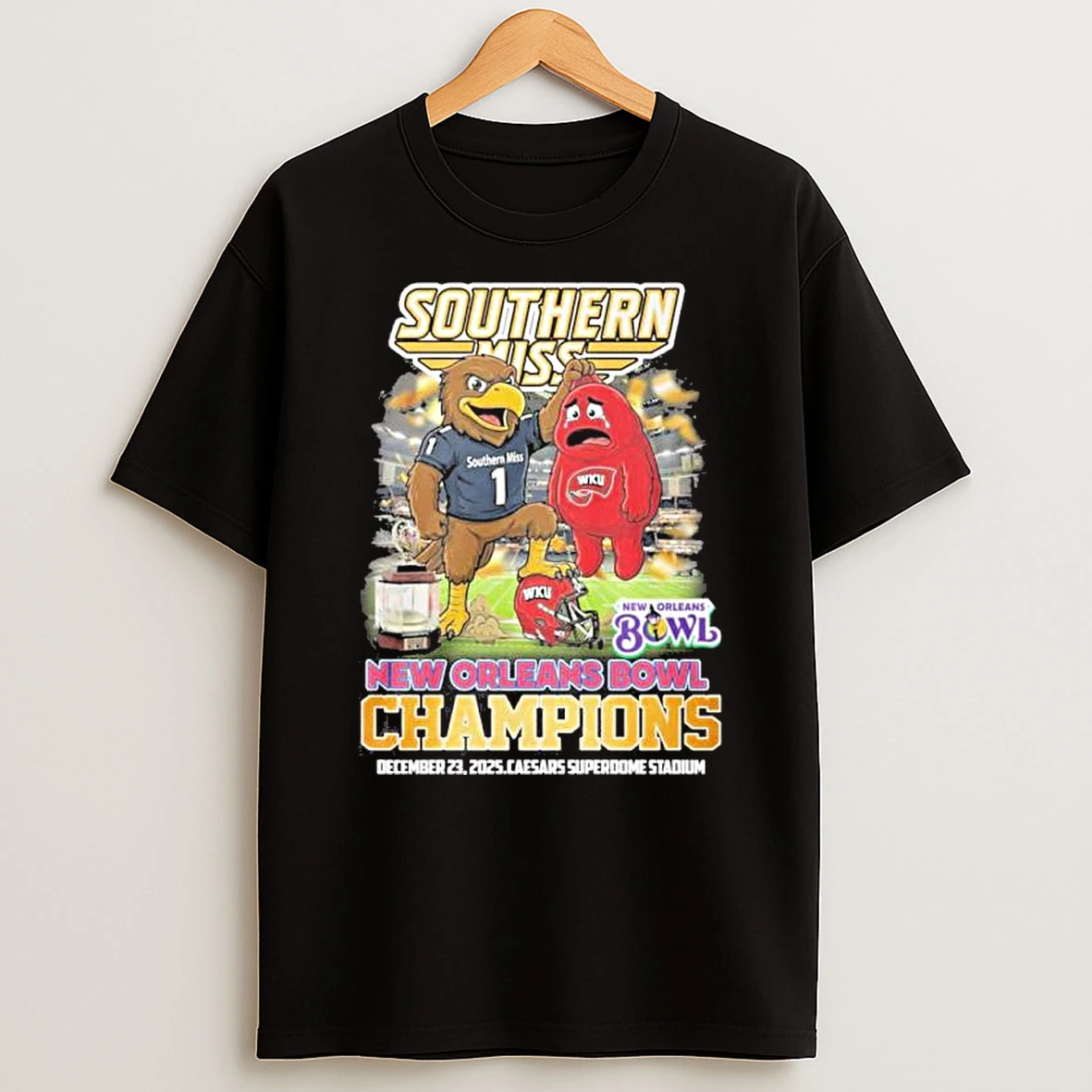 Southern Miss Mascot Beat Wku New Orleans Bowl Champions Shirts