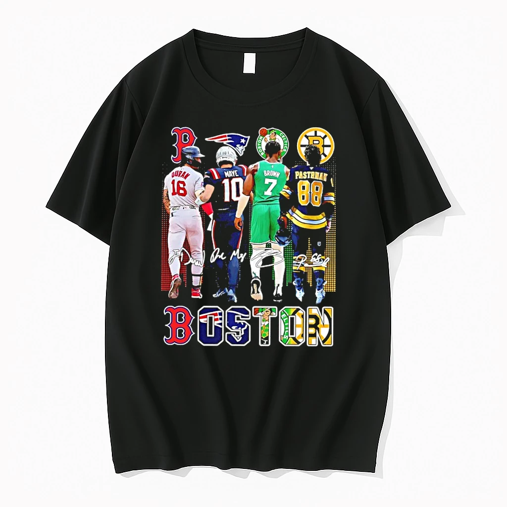Sports In City Boston Duran Maye Brown Pastrnak City Skyline Signatures Shirts