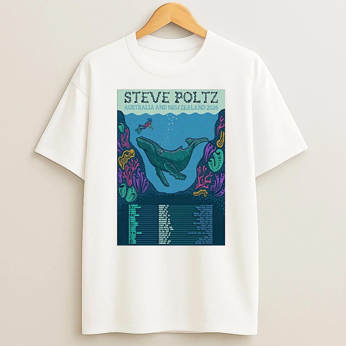 Steve Poltz Australia And New Zealand 2026 Tour Shirts