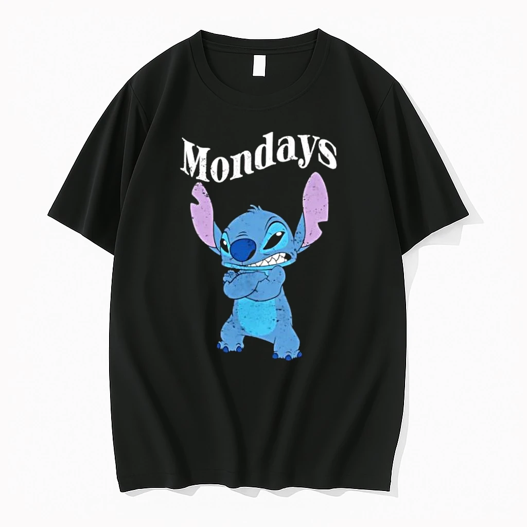 Stitch Disney Character Grumpy Expression Mondays Shirts