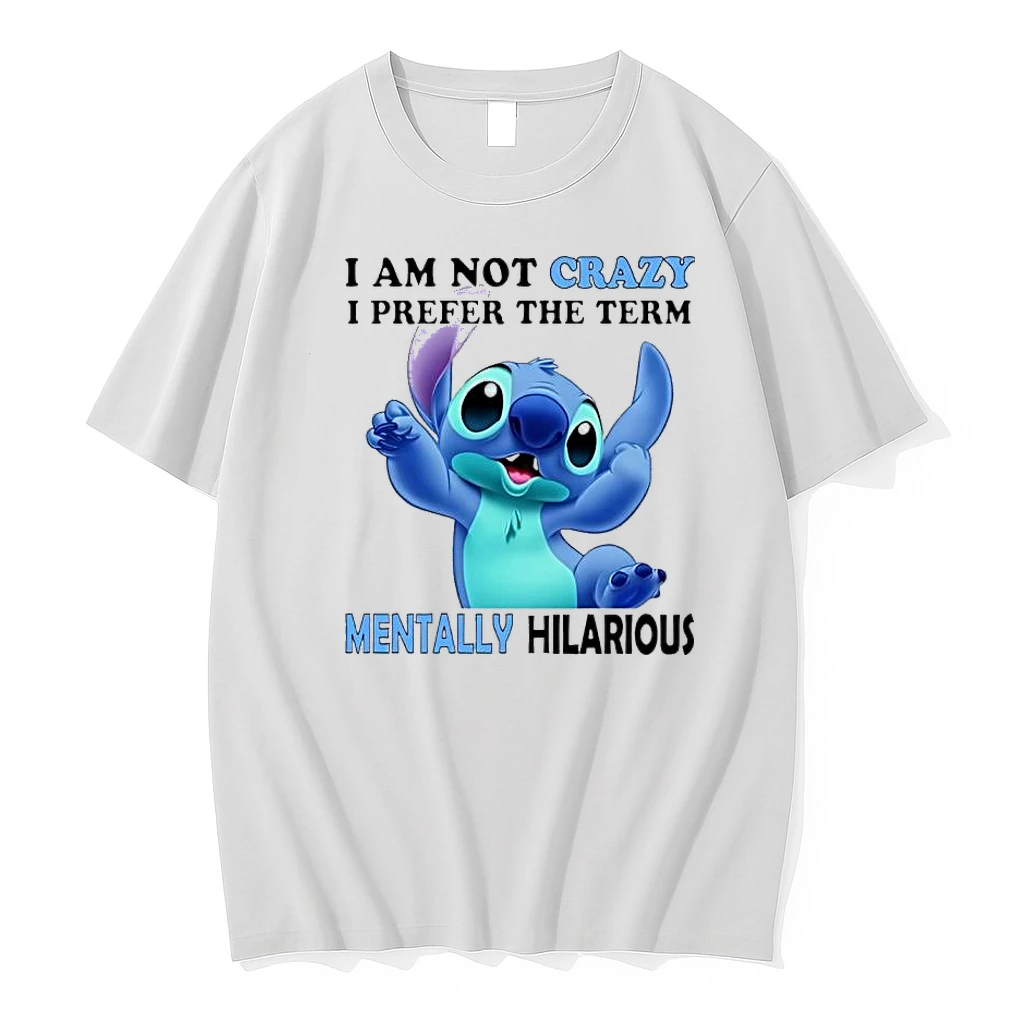 Stitch Cartoon I Am Not Crazy I Prefer The Term Mentally Hilarious Shirts