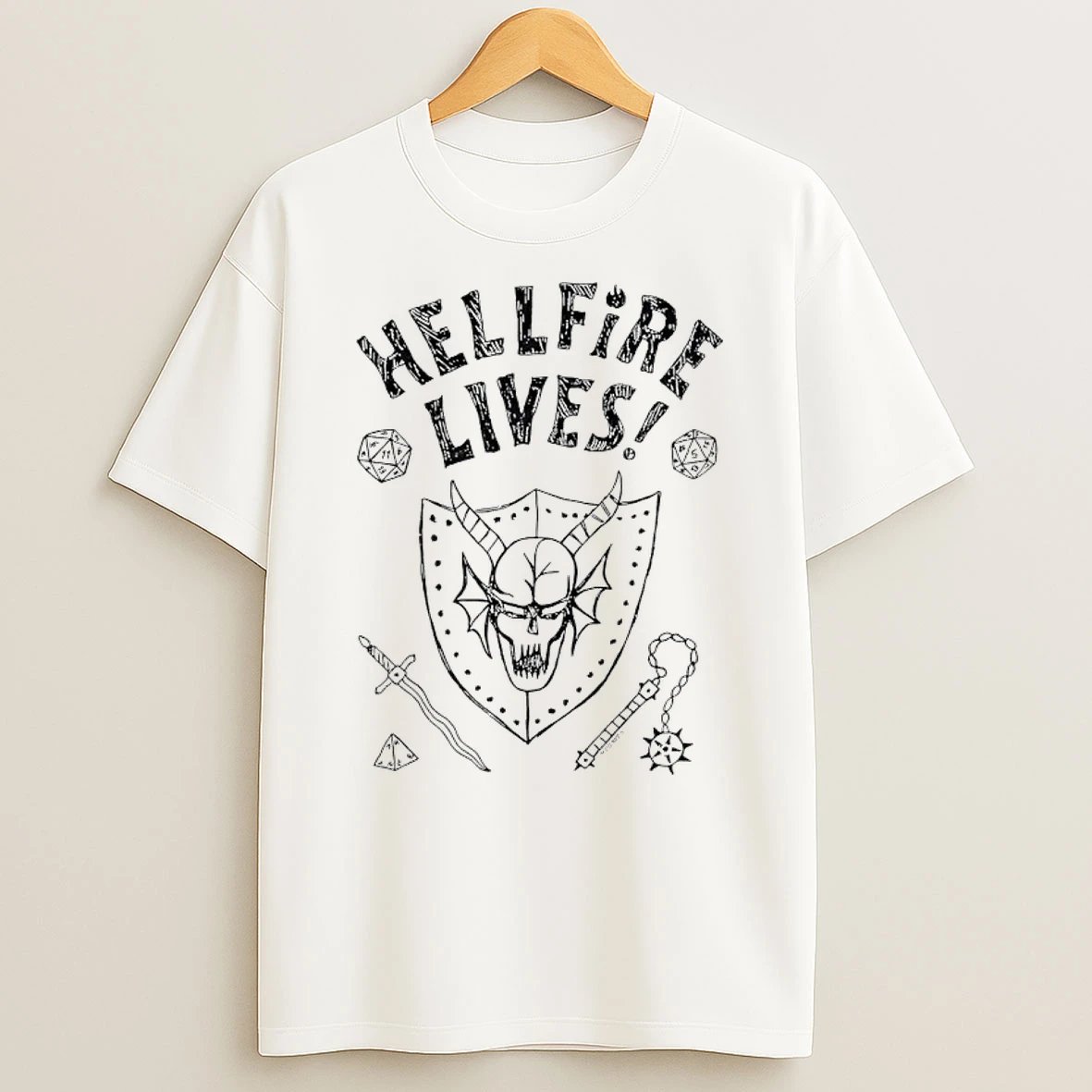 Stranger Things Hellfire Lives Ringer Shirts