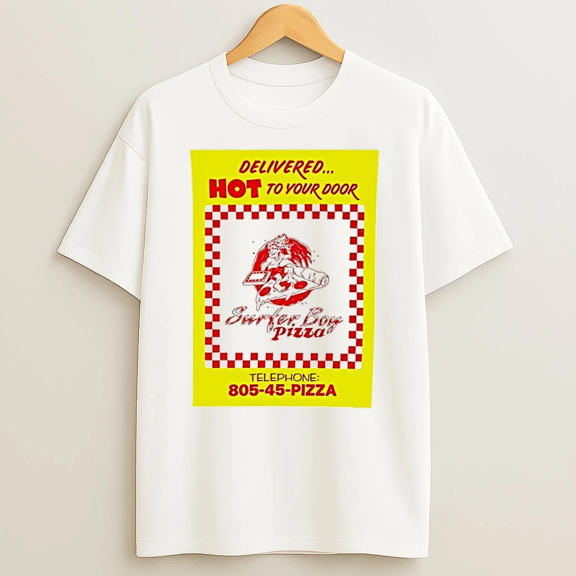 Stranger Things Delivered Hot To Your Door Surfer Boy Pizza Logo Shirts