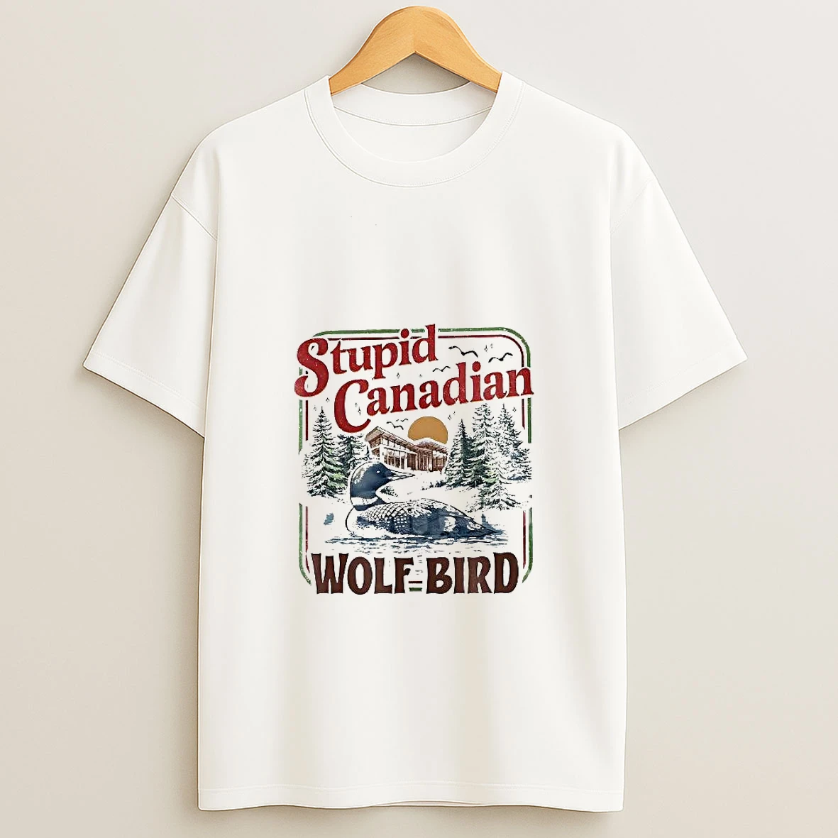 Stupid Canadian Wolf Bird Heated Rivalry Hockey Romance Woman Shirts