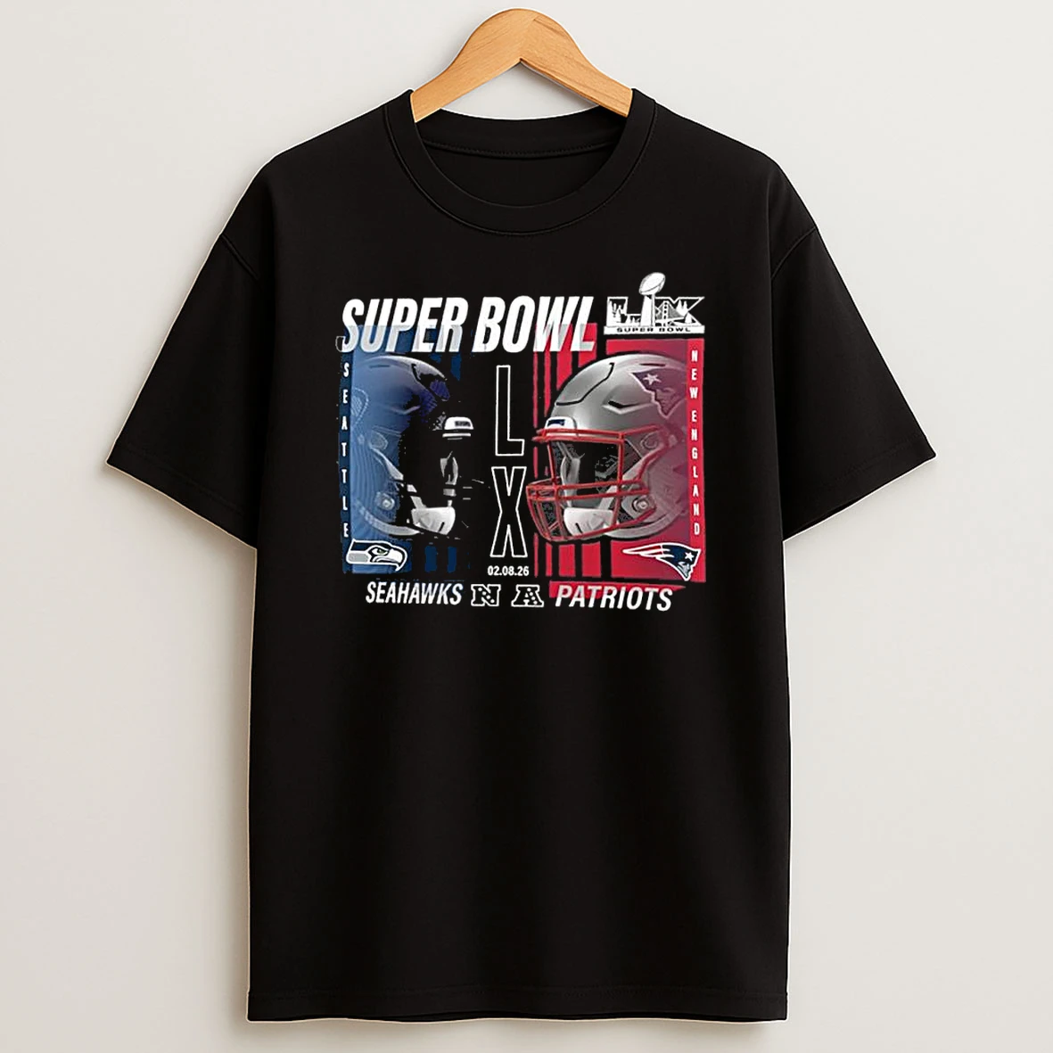 Super Bowl Lx Final Battle Dueling Patriots Vs Seahawks Shirts