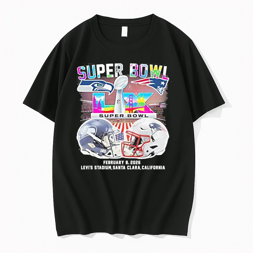 Super Bowl Lx Head To Head Seattle Seahawks Vs New England Patriots Helmet Shirts