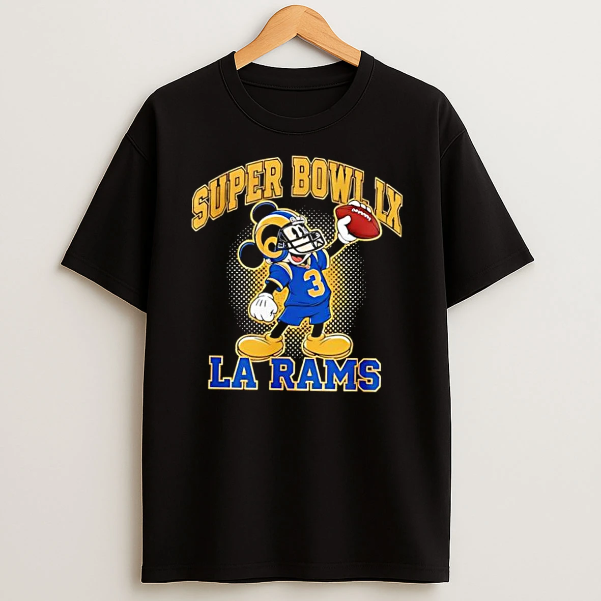 Super Bowl Lx La Rams Mickey Mouse Football Fan Shirts