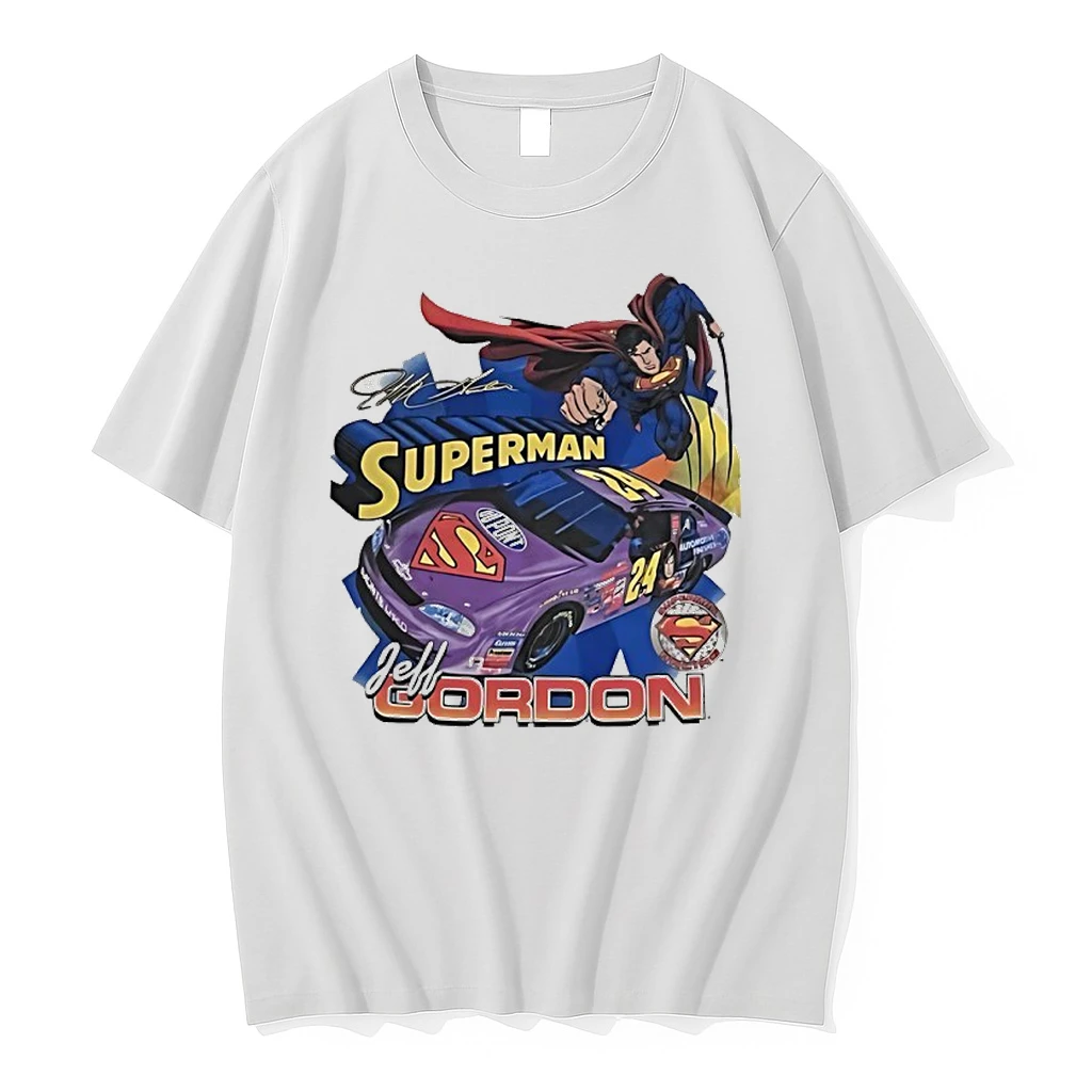Superman X Jeff Gordon Nascar 90s Racing Signature Vintage Shirts