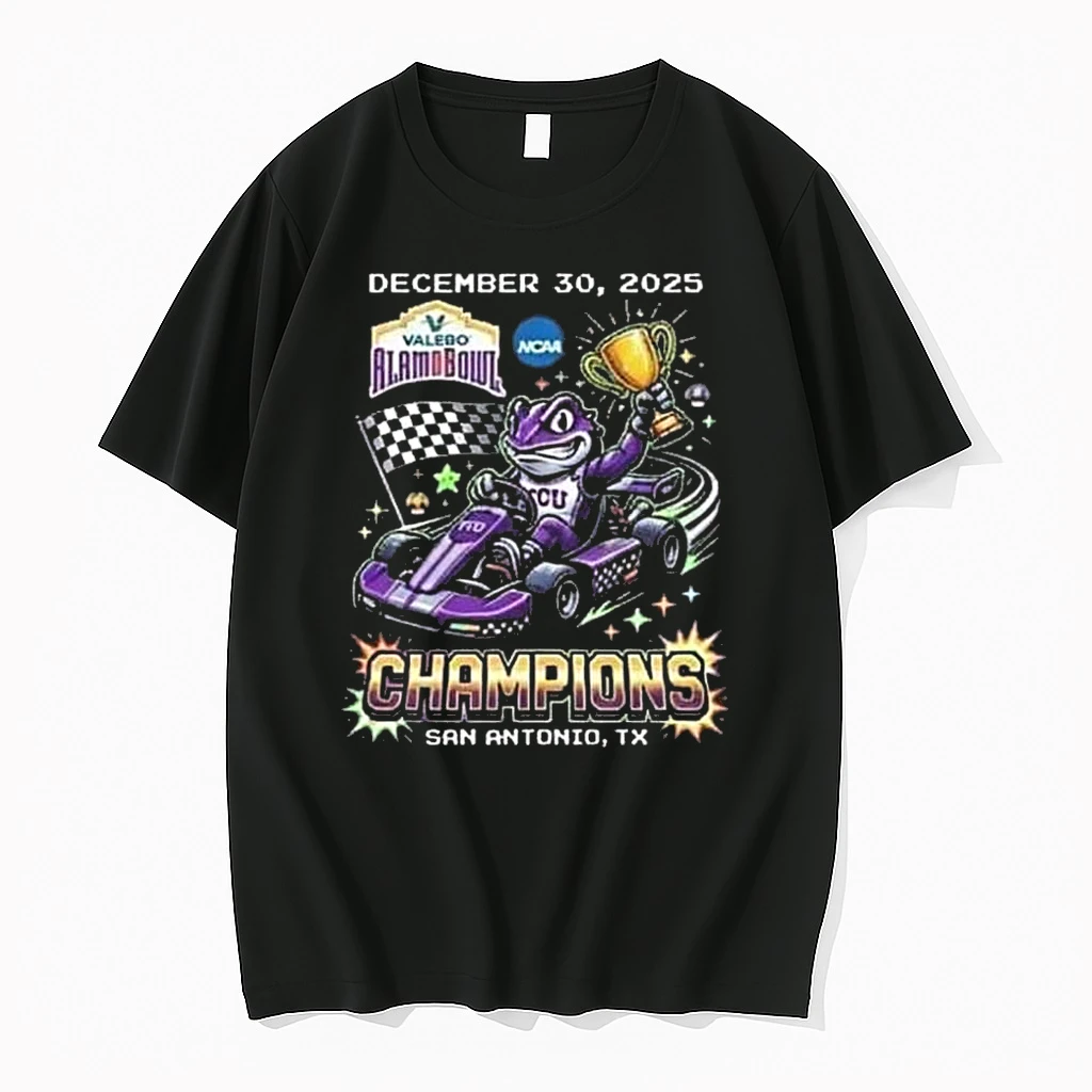 Tcu Horned Frogs Superfrog Champions Valero Alamo Bowl December 30 2025 Alamodome San Antonio Tx Ncaa Football Shirts
